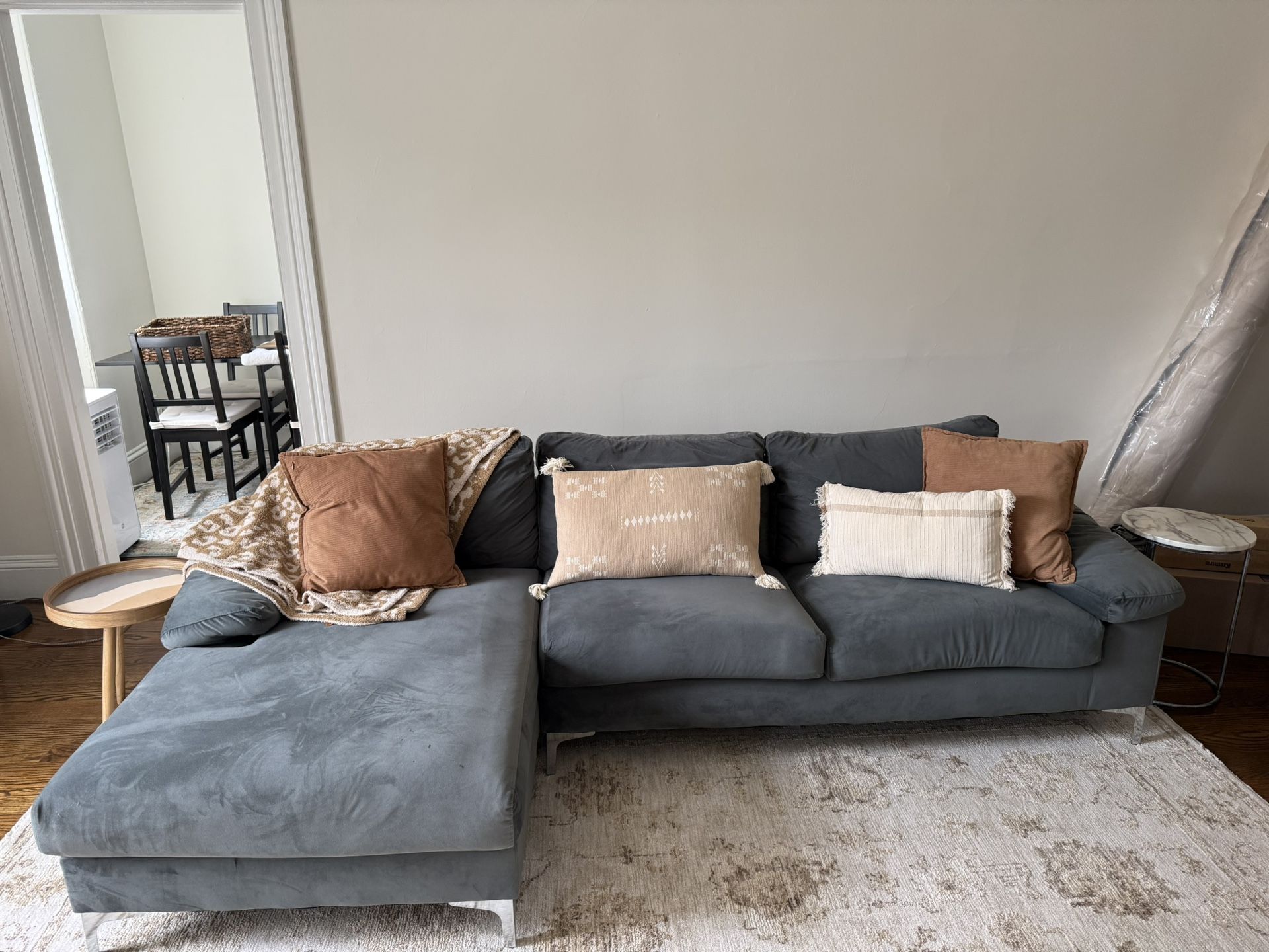 Gray / Blue Sectional Couch