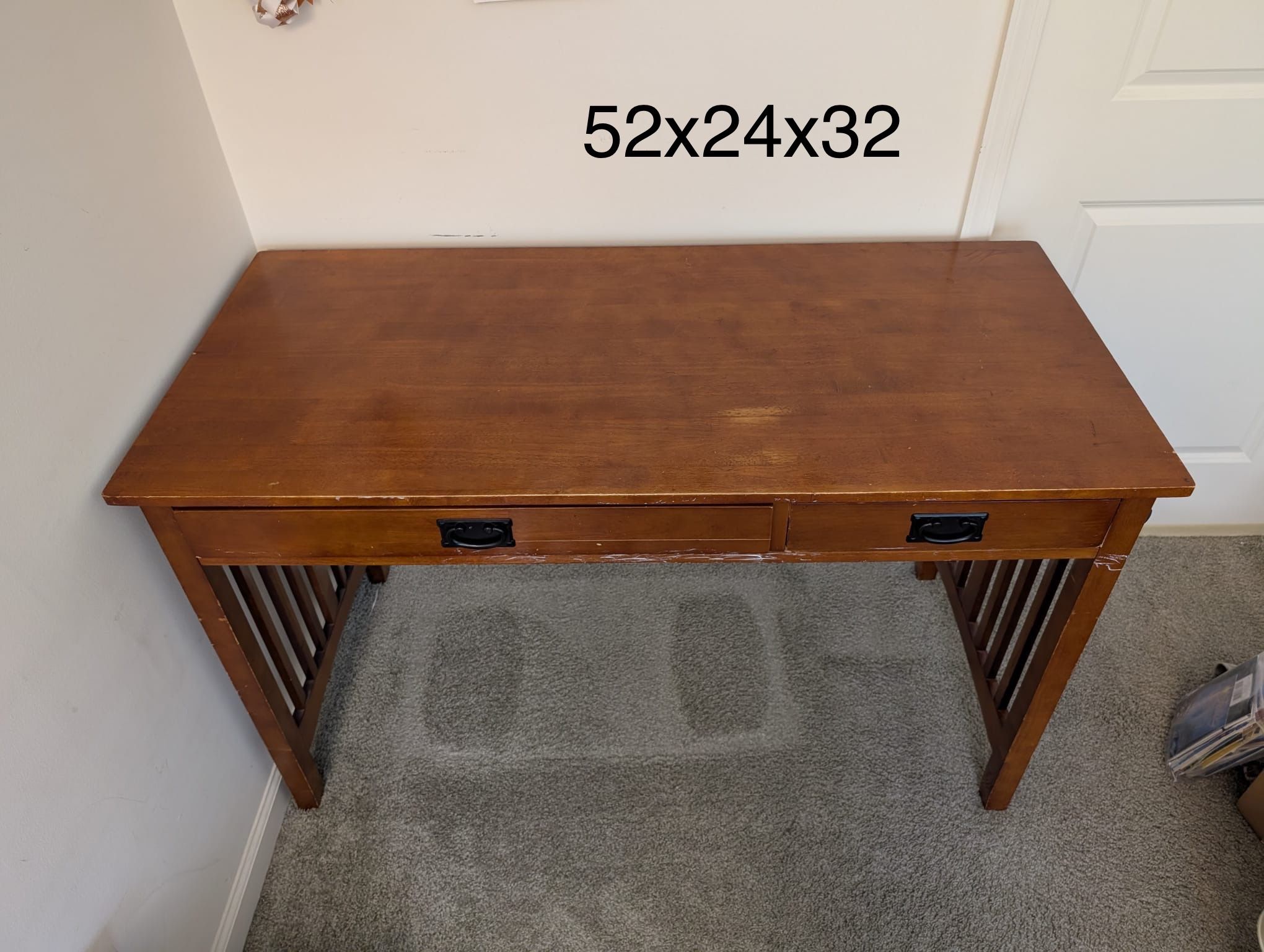 Wooden Desk With 2 Drawers