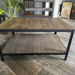 Wood And Metal Coffee Table 