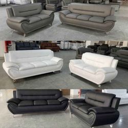 Sofa Set 🛋 Available In White  , Black And Gray *** Financing Available 