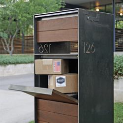 Mailbox Custom Engraved Steel Modern Wood Lockable Yard Home Decor 