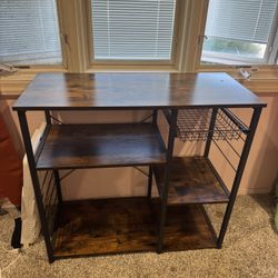 Metal Shelf with Wood-Style Finish 
