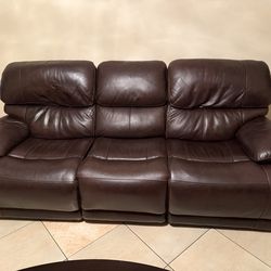 Aleena Leather Power Reclining Sofa with Power Headrest