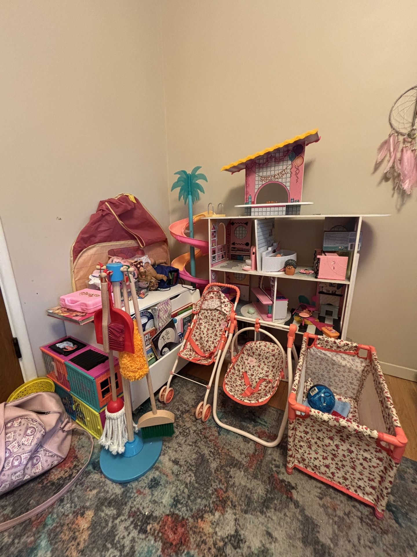 Toys - Doll House - Baby Stroller Swing Bed
