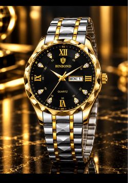 BINBOND Men’s woman and teenager Gold & Silver Luxury Watch – New #3