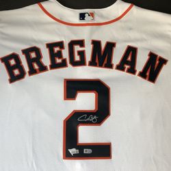 Huston Astros Authentic Alex Bregman Autographed Jersey with tags still on. Fanatics and MLB holograms of authenticity.