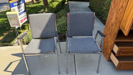 Pair of Chrome Frame Armchairs