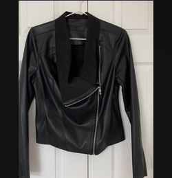 Black Faux Nyc Leather Jacket