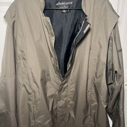 Dryjoys by Footjoy Jacket Mens Large Brown Full Zip Rain Golf Performance Pocket