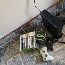 Xbox 360 With 3 Controllers and Games