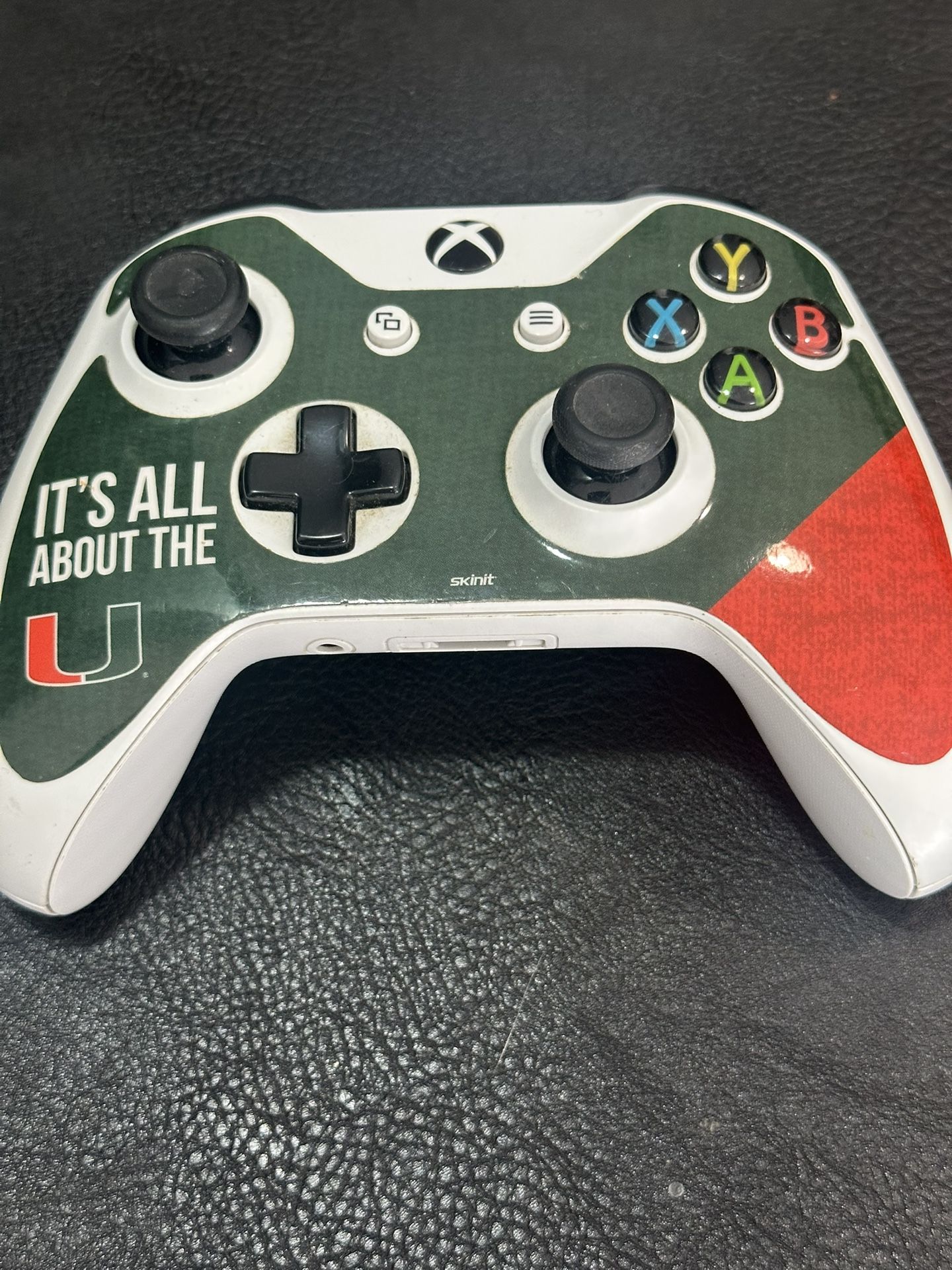 Microsoft Xbox One wireless Controller  University of miami logo 