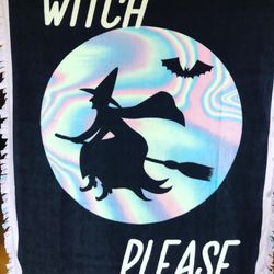 “Witch Please.” 72” fleece fringed blanket