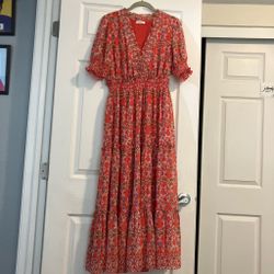 Max studio coral floral dress