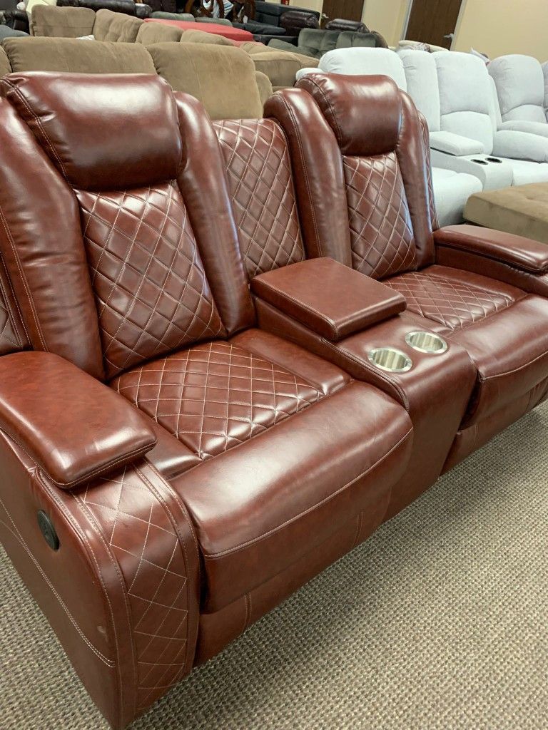 Elegant Leather Loveseat and 3 Seats Sofa