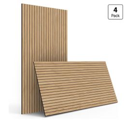 New!✨ 4 pc natural oak wood slat wall panels -noise concealing