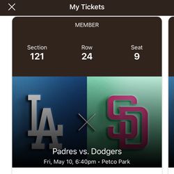 Padres Vs Dodgers Friday 5/10 