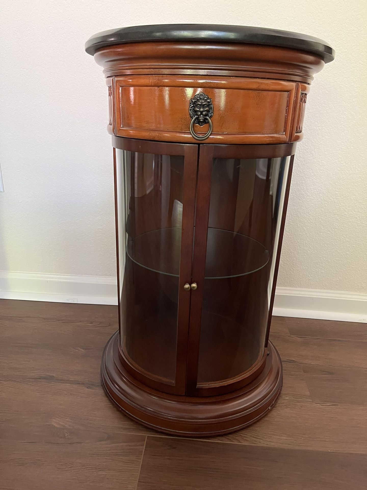 Round Wooden Display Cabinet