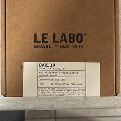 Le Labo Baie 19  - 100 ML  - Brand New