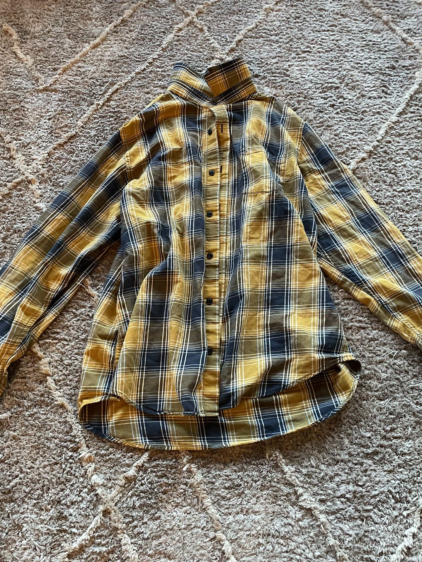 Yellow Plaid Dress Shirt 