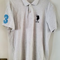 Ralph Lauren US Polo Assn Short Sleeve Polo Shirt (XL grey)