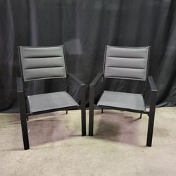 Steel Patio Outdoor Armchair Set of 2