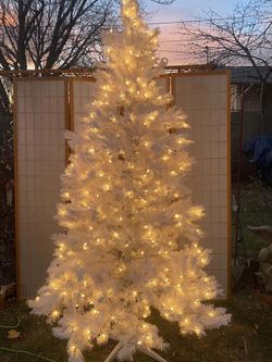 7.5 Ft Pre-lit White Christmas Tree