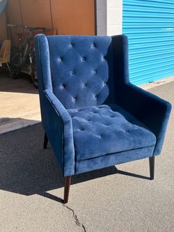 Blue Velvet Accent Chair, Bob’s Furniture