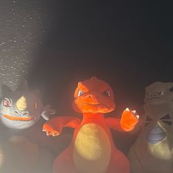 Charmelon, Rhydon, Tyranitar Plushies 