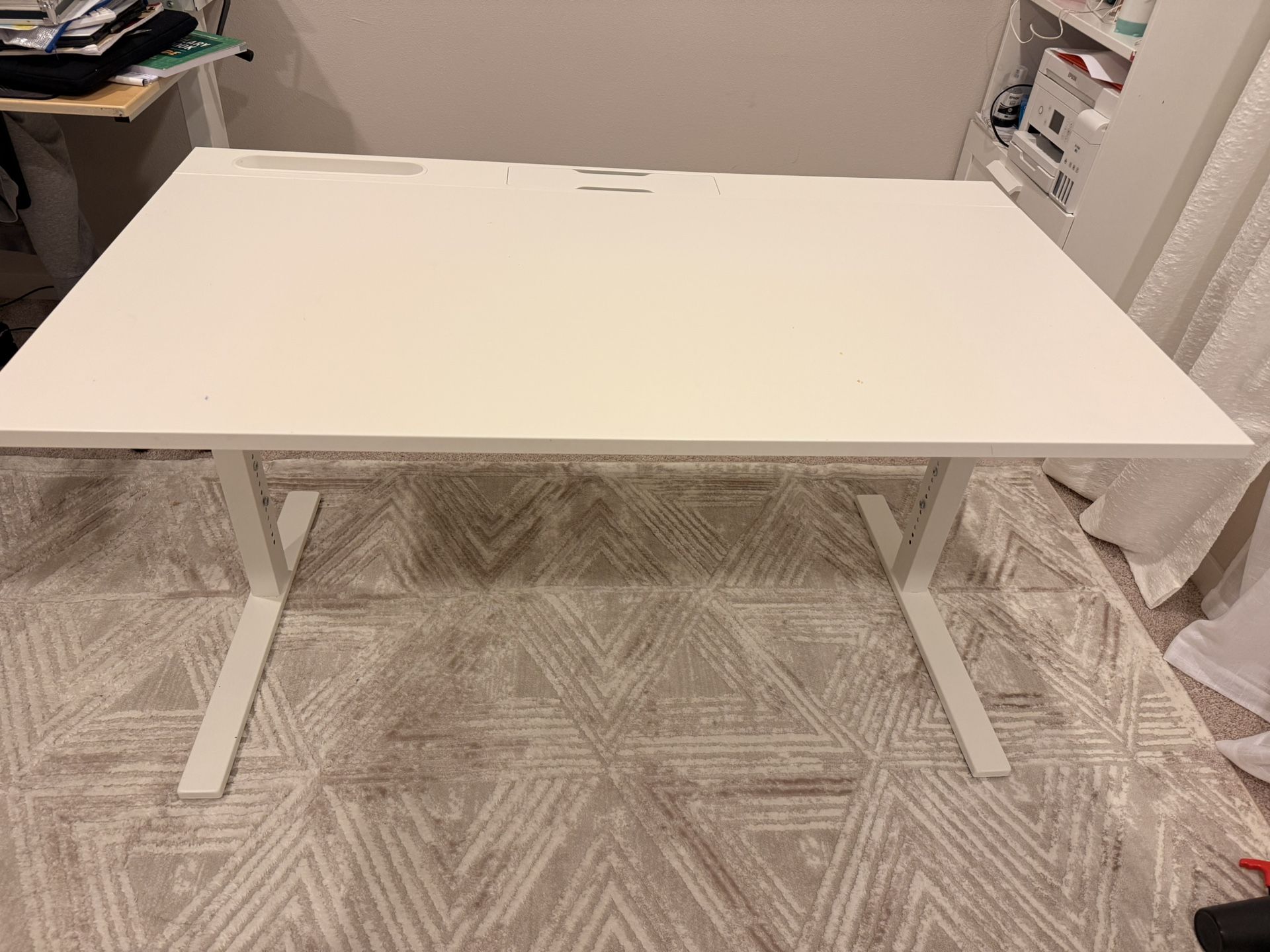 White Desk 55 x 31 Inches