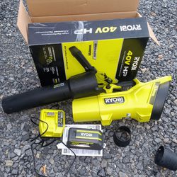 Ryobi 40v Brushless Leaf Blower With 4.0 Battery And Charger New