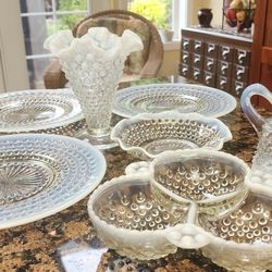 VINTAGE FENTON OPALESCENT HOBNAIL  LOT