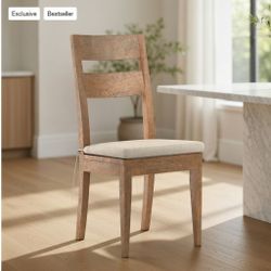 Crate & Barrel Basque Light Brown Solid Wood Dining CHAIRS W/cushions – Stoneham, MA
