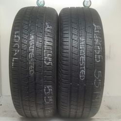 2 Tires 235 55 19 Continental Crosscontact LX sport high tread no repairs