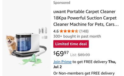 Portable carpet cleaner