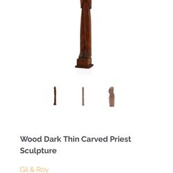 Wood Dark Priest Sculpture 