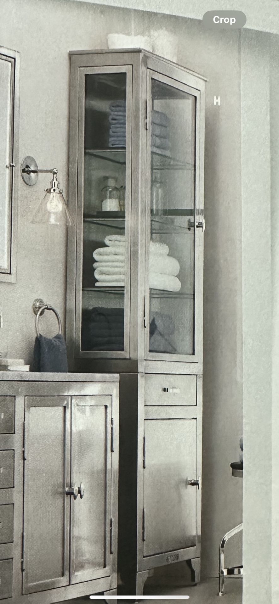 ✨RESTORATION HARDWARE 1930’s Laborator Stainless Steel Bathroom Cabinet