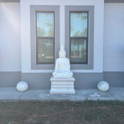 Concrete Buddha, Pedestal And 2 Sphere