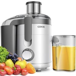  Juicer Machines, 600W Juice Extractor with Titanium Cut Disc, 3 Speeds, 2.5" Feed Chute, for Fruits and Veggies, Anti-Drip, Includes Juice Jug, Clean