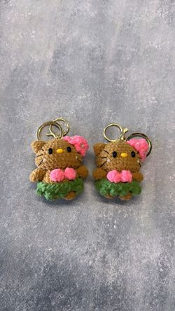 Adorable Hawaii Style Kitty Keychain 
