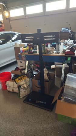 Black Floor TV Mount Stand with Wheels