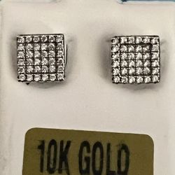 Lozada 10k White Gold Diamond Earrings