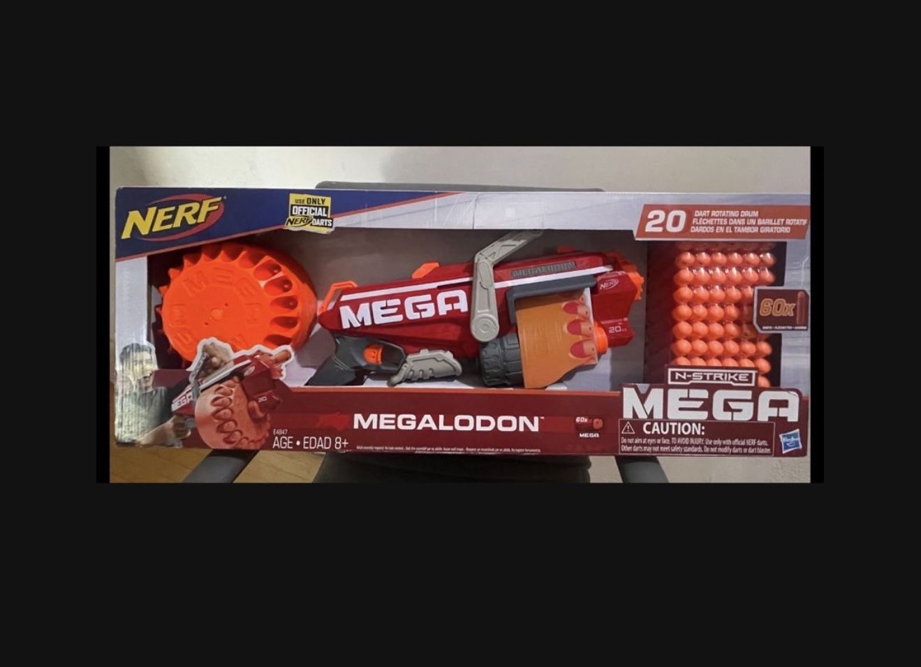NEW Nerf N-Strike Megalodon Gun With 60 Darts & Drum