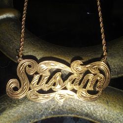 14k Rope Chain .with Name In 14k