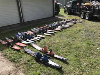Assortment of water skis!