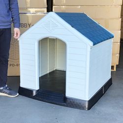 Brand New $105 Plastic Dog House Large Size Pet Indoor Outdoor All Weather Shelter Cage Kennel 36x36x39” 