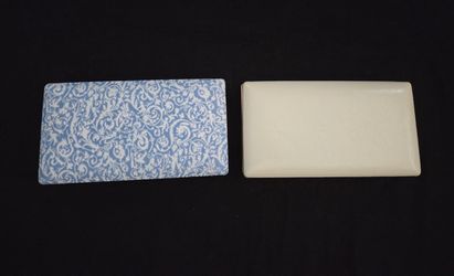 2 Vtg Mele Pierced Earring Case 8.75"x4.74"x1.5"(each) Steel Simulated Leather Satin Lining