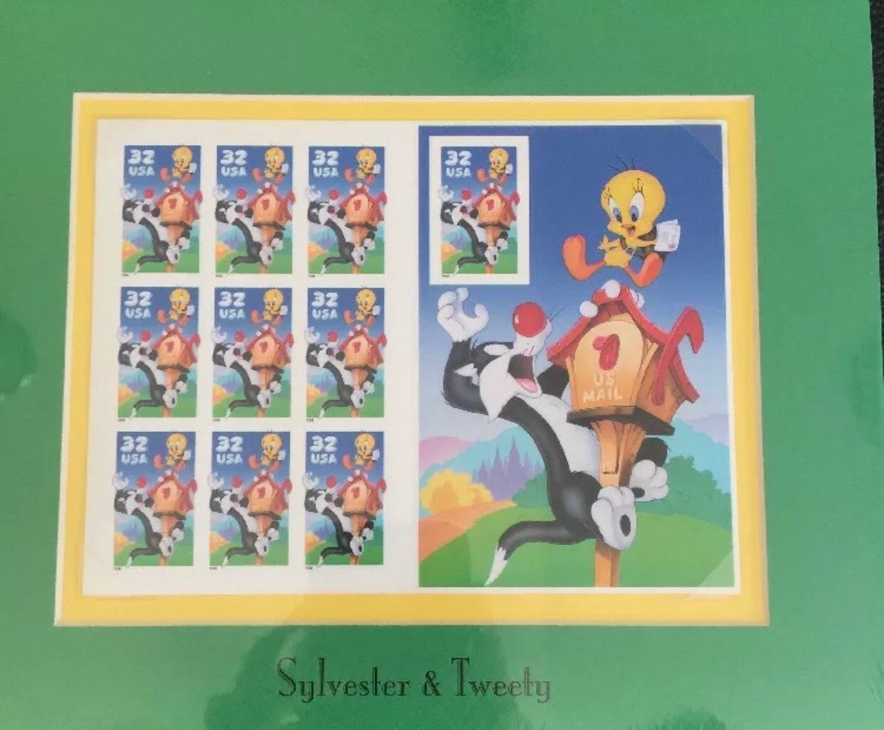 Collectors Sylvester Tweety Bird US Stamps 10 Sheet Matted Sealed New