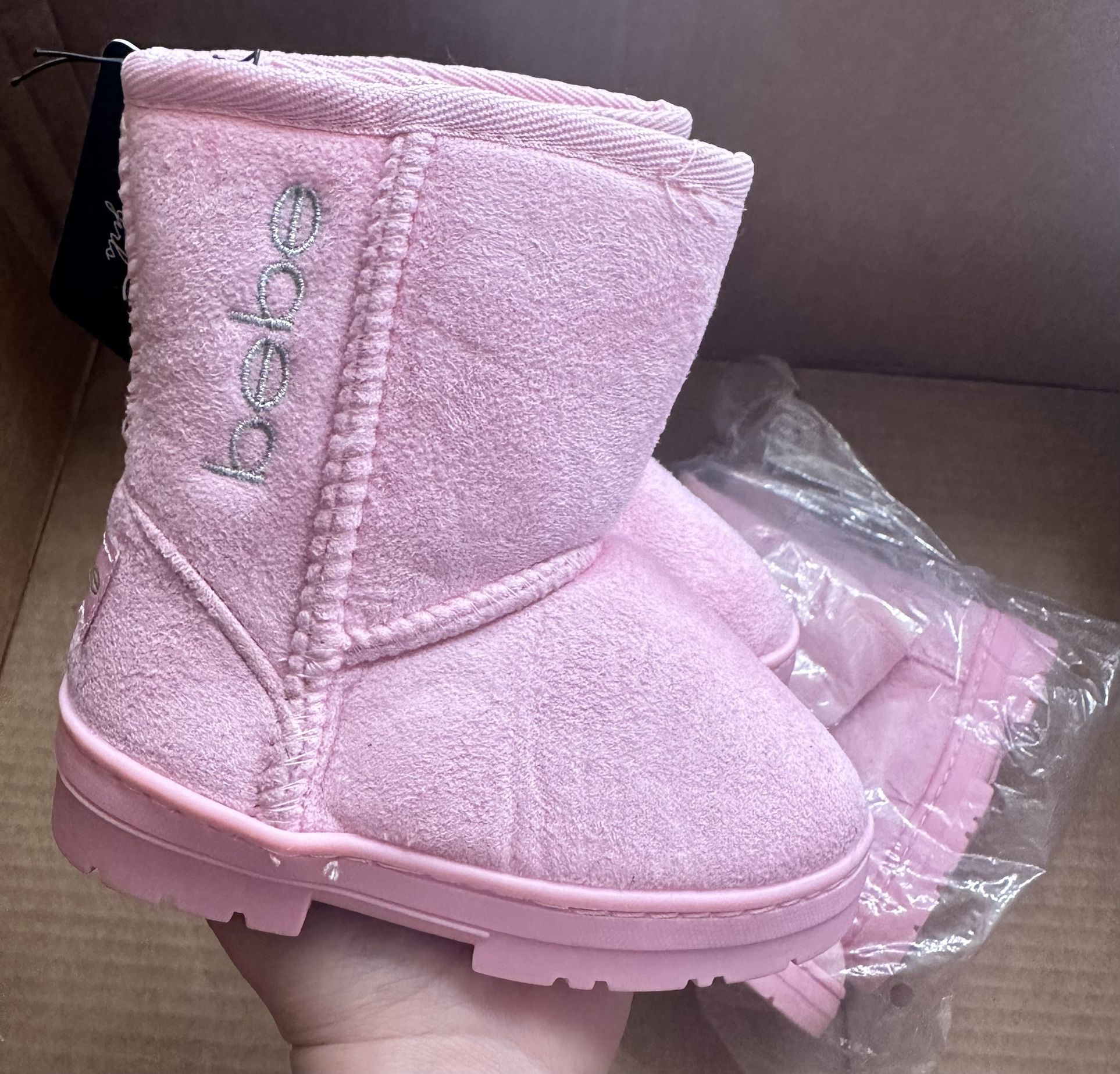 BEBE Toddler Girls Faux Fur Lined Winter Boots Pink - NEW - Size 7