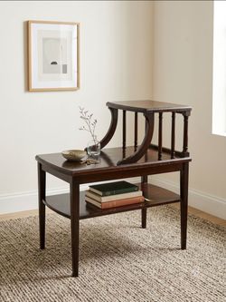 Vintage Mersman 2-Tier Mahogany Step End Table / Side Table