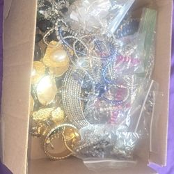 Box Of Costume Jewlery Mixed